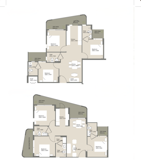 Floor plan for unit type one