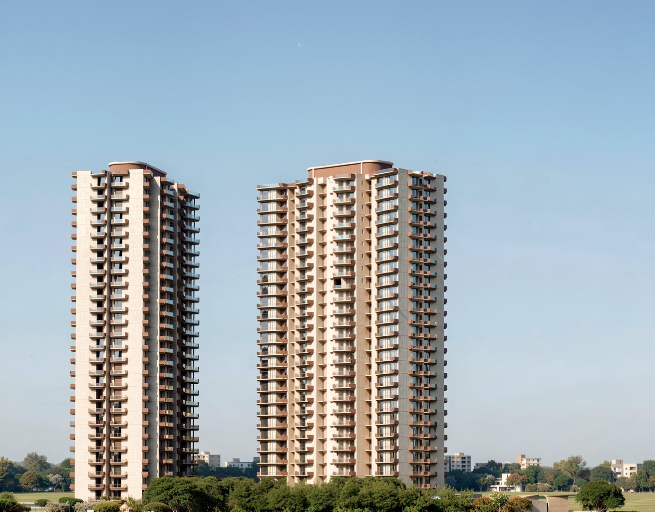 Serenia towers in the Gurugram skyline